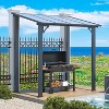 CLIHOME 8 ft. x 5 ft. Gazebo Outdoor Pergola for Patio, Lean to Hard Top Grill Gazebo Shelter with Roof, Small Wall-Mounted Heavy Duty Awnings - 2 of 4