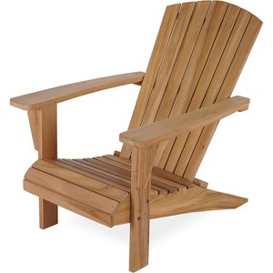 Decksplore Adirondack Chair Teak Wood Waterproof Outdoor Furniture for Garden, Poolside & Patio - 1 of 4