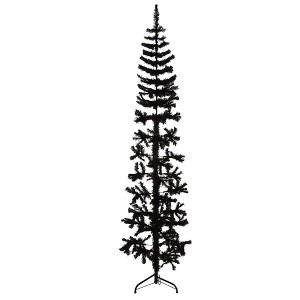 Artificial Half Christmas Tree Black PVC, Steel Extra Tall - 1 of 4