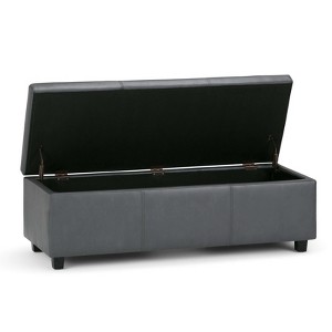 CAVINAS Faux Leather Storage Ottoman Bench,Upholstered Ottoman with Stitching Design for Living Room,Bedroom - 1 of 4