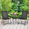 Costway 4PCS Patio Folding Dining Chairs Portable Camping Armrest Garden Black - image 2 of 4