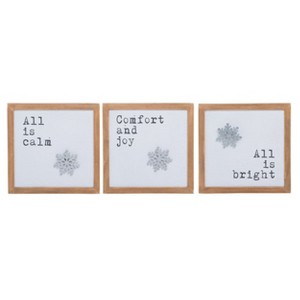 Transpac MDF Simple Sentiment Wall Decor Set of 3 Multicolored Indoor Art Charming Designs for Home Gift Giving - 1 of 1