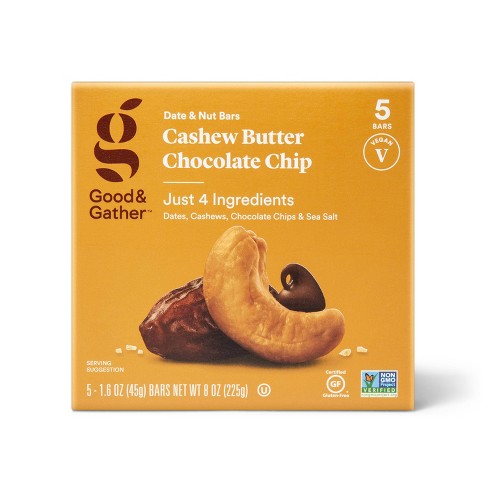 Cashew Butter Chocolate Chip Nutrition Bars - 5ct - Good & Gather™ - image 1 of 3