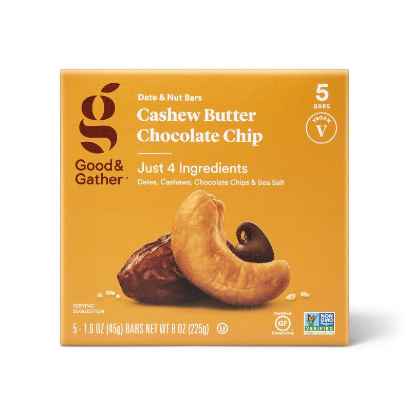 Cashew Butter Chocolate Chip Nutrition Bars - 5ct - Good & Gather&#8482;, 1 of 8