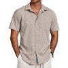 COOFANDY Men's Beach Summer Shirts Linen Texture Shirts Short Sleeve Casual Button Down Shirt - 4 of 4