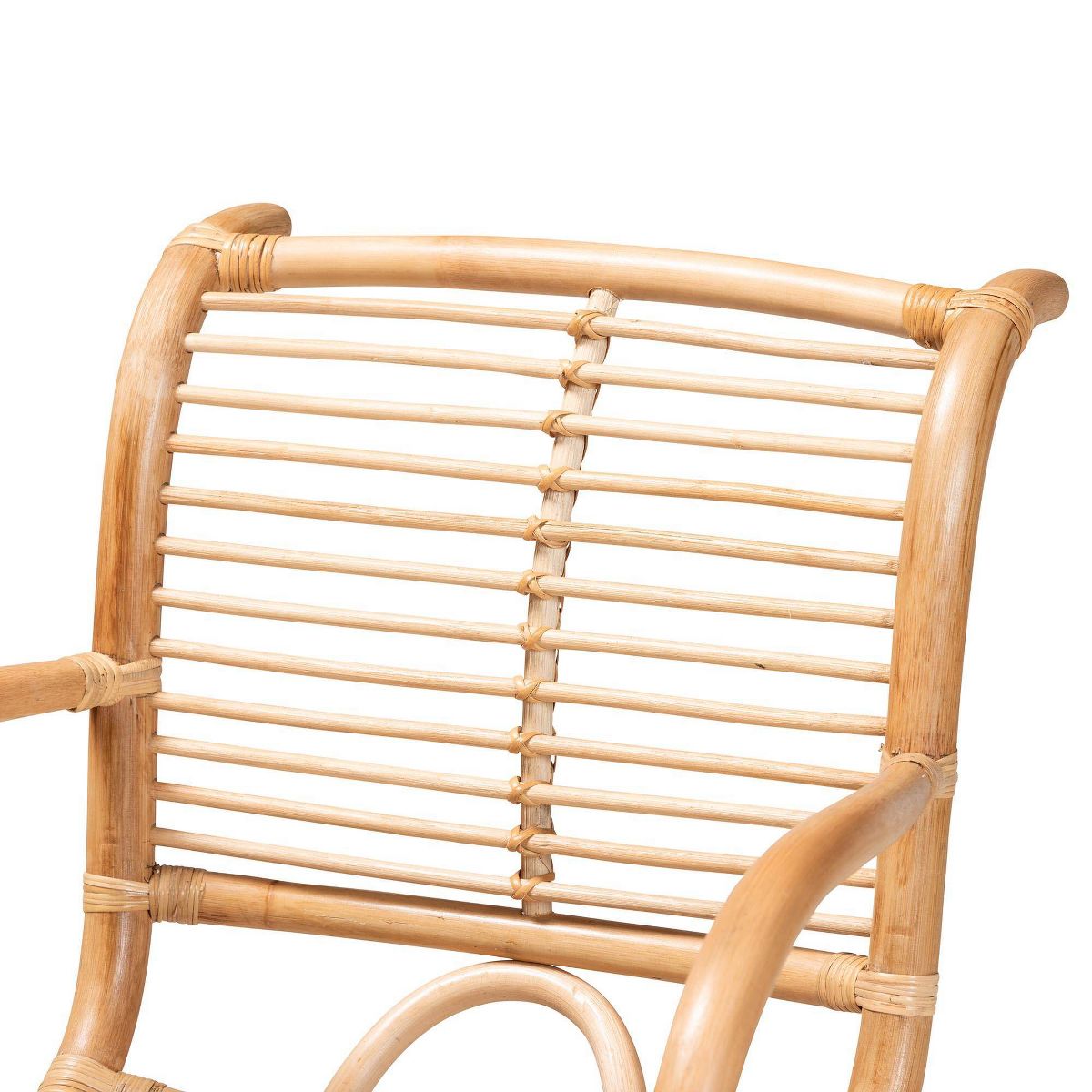 bali & pari Seminyak Natural Rattan Lounge Chair Natural Brown: Indoor Wicker Accent, No Swivel - thumbnail 6