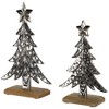 Northlight Pine Trees Textured Metal Christmas Decorations - 11" - Set of 2 - 3 of 4