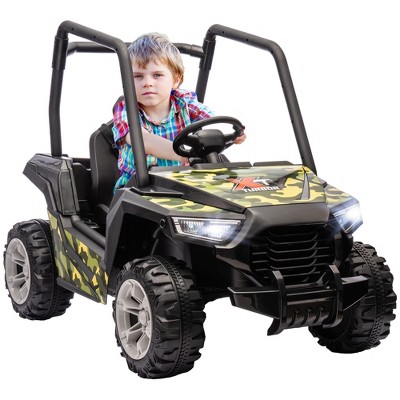 Qaba 12V Kids Electric Car with Parent Remote Control, Spring Suspension, Soft Start, Music, LED Light, Safety Belt, 3 Speed, for 3-6 Years, Green