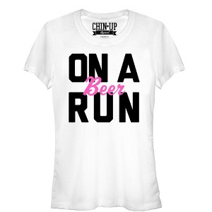 Juniors Womens CHIN UP On a Run T-Shirt - 1 of 3