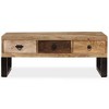 vidaXL Coffee Table with 3 Drawers Solid Mango Wood 35.4 in.x19.7 in.x13.8 in. - 3 of 4