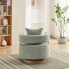 PAGED Swivel Accent Chair with Weathered Base,Arm Chair with Engineered Wood frame and Curved Back,Modern Accent Chair for Living Room - 3 of 4