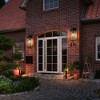 20" Set of 2 Modern Outdoor Wall Lanterns ¨C Black Metal & Clear Glass, Weatherproof, E26 Bulb Compatible (No Bulbs) - 2 of 4