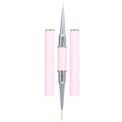 Unique Bargains Home DIY Manicure Double-Ended Nail Art Brush Rose Gold Tone 1 PC