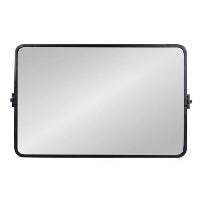 Elijah 38x24 Black Iron Pivot Wall Mirror