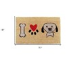 HomeRoots 18" X 30" Beige and Black Coir Dog Outdoor Door Mat - 3 of 4