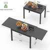 Osparple Expandable  Outdoor Dining Table,Rectangular  Patio Table with Black Frame and Height Adjustable Legs for 6 Person - 3 of 4