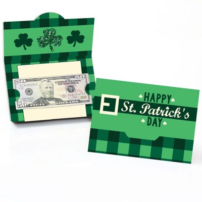 Big Dot of Happiness St. Patrick's Day - Saint Patty's Day Party Money and Gift Card Holders - Set of 8