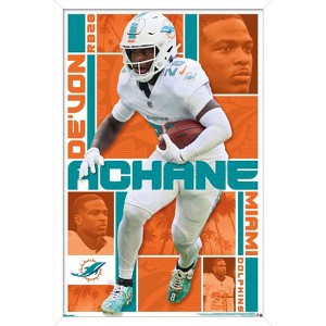 Trends International NFL Miami Dolphins - De'Von Achane 25 Framed Wall Poster Prints - 1 of 4