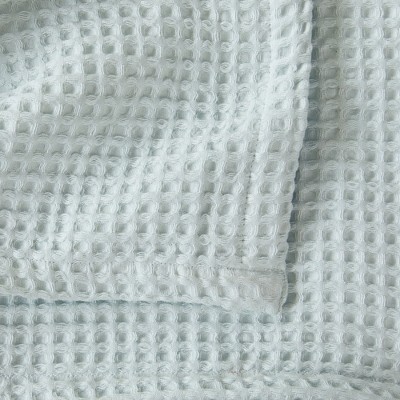 Icy Blue Full Cotton Waffle Weave Bed Blanket
