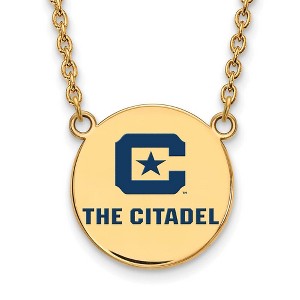 Black Bow Jewelry 14k Yellow Gold Plated Sterling Silver The Citadel Bulldogs NCAA Necklace 18 Inch - 1 of 4