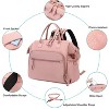 Itopfox Convertible Diaper Bag Tote with 14 Pockets, Water-resistant Nylon, Stroller Buckle, Wide Open Top (Pink, Large) - 4 of 4
