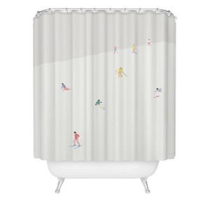 Deny Designs Swen Swenson Skibakken Shower Curtain White : Microfiber, Machine Washable, Non-Slip Backing - 1 of 3