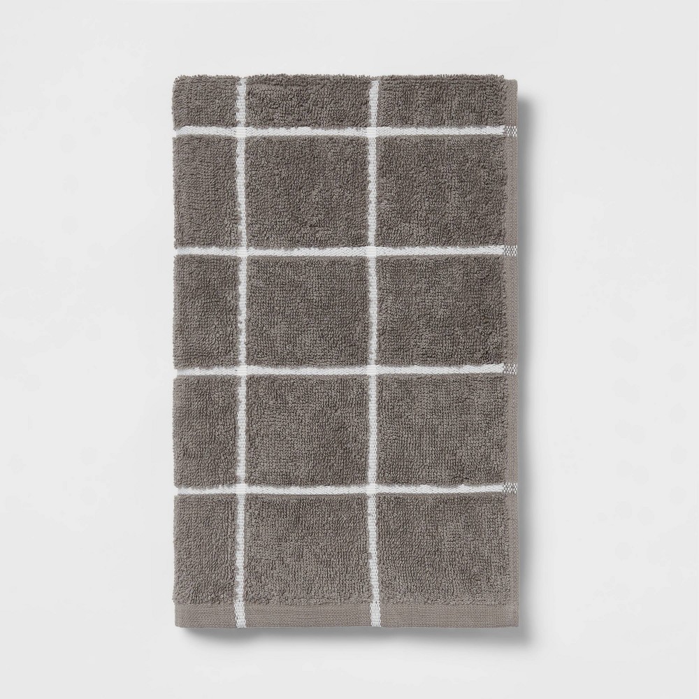 Everyday Grid Hand Towel Dark Gray - Room Essentials, 16 PCs