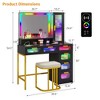 Vlsrka RGB Vanity Desk with Sliding Mirror and LED Lights - 2 of 4