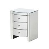 Mirrored Nightstand, Modern Side Table With 3 Drawers, Transparent Desktop, Bedside Table Chest Of Drawers - 4 of 4