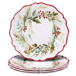 Certified International Set of 4 Christmas Gatherings Melamine Dinner Plates - 1 of 4
