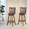 Costway Set of 2 29.5'' Swivel Bar stool Leather Padded Dining Kitchen Pub Bistro Chair High Back - image 2 of 4