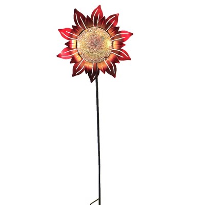 Home & Garden 55.0" Orange/Red Mosaic Flower Stake Outdoor Decor Regal Art & Gift  -  Decorative Garden Stakes