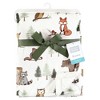 Hudson Baby Infant Boy Plush Blanket with Faux Shearling Back, Forest Animals, One Size - 2 of 2