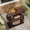 Syemin End Tables Modern Set of 2 End Table, Industrial Small Sofa Side Table,  Slim Nightstand and Bedside Table, Gray, 23.62"*11.81"*25.59" - 4 of 4