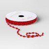18' Christmas Fabric Ribbon Red Pom Poms - Wondershop™ - 3 of 3