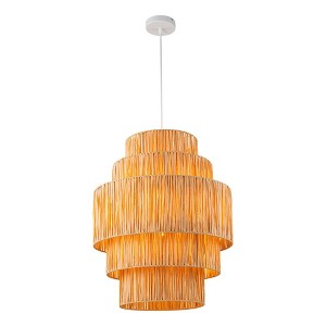 C Cattleya 1-Light Hand Woven Paper Rope 5 Tiered Boho Chandelier - 1 of 4