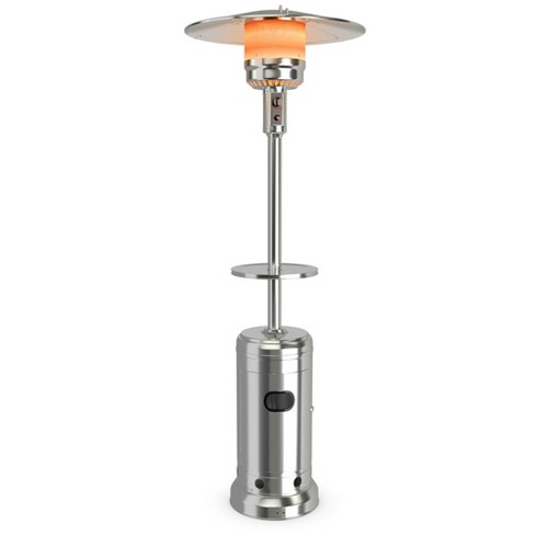 Costway 87'' Tall Patio Propane Heater 48,000 Btu W/table u0026 Wheels Silver :  Target