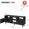 GALAXHERO Mid-Century Modern TV Stand for 65" TV, TV Console Cabinet, Open Shelves Entertainment Center for Living Room and Bedroom, Black - 3 of 4