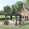 Outsunny Metal Hardtop Gazebo with Mesh Sidewalls & Curtains, Double Roof Pavilion for Patio, Backyard, Deck, Porch - 3 of 4