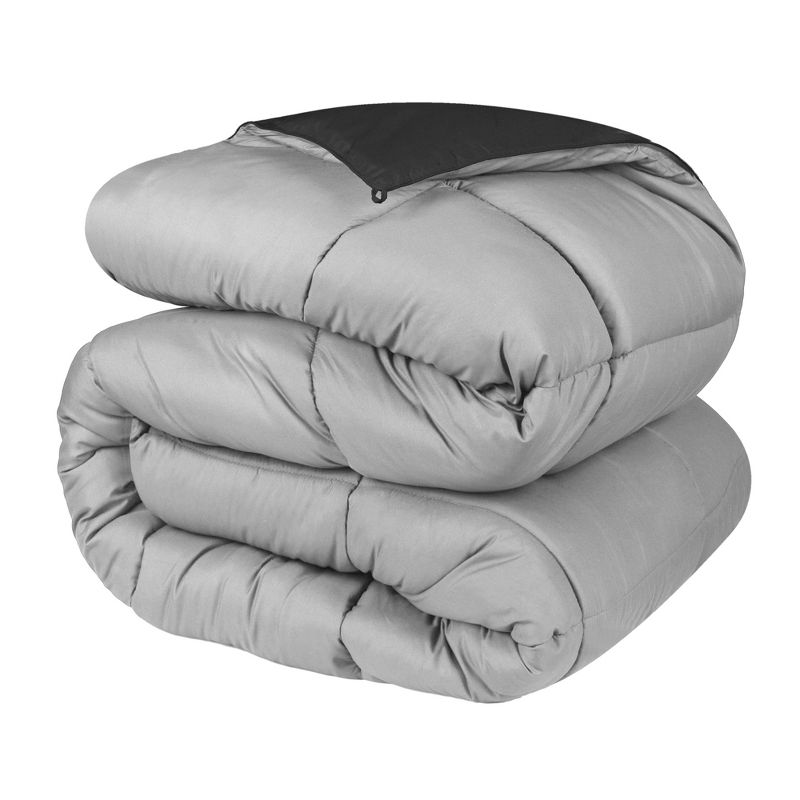Brushed Microfiber Reversible Comforter Medium Weight Down Alternative Bedding by Blue Nile Mills, 1 of 7
