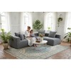 111'' Chenille L-Shaped Modular Sectional Sofa with Deep All-Foam Seats and 5 Matching Pillows - 4 of 4