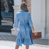 Women's Collared Front Button Half Sleeve Midi Dress - Cupshe - 4 of 4