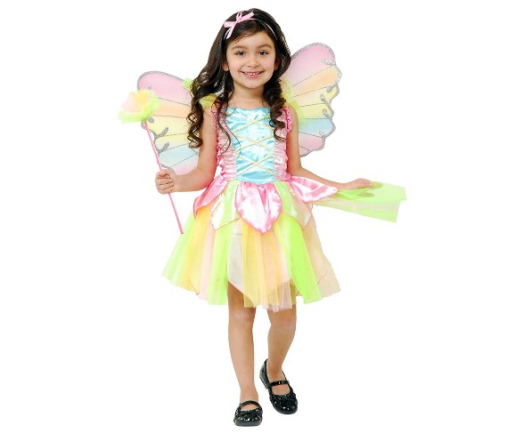 Girls' Rainbow Princess Fairy Costume 3T-4T