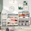 Gulches 43 Inches Tall White HDPE 5 Shelf Kids Bookshelf Toy Storage Organizer with 17 Bins for Nursery - 2 of 4