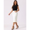 INSPIRE CHIC Women's Casual High Waist Stretchy Midi Jean Skirt - 4 of 4