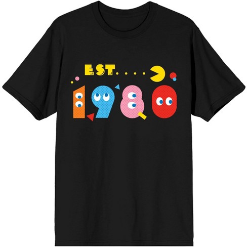 Pacman Classic Est. 1980 Ghost Graphics Men's Black T-shirt-xxl : Target