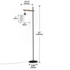 TiramisuBest 61/63 Arched Floor Lamp Wood Pedal Switch Industrial Modern Traditional Living Bedroom Office - 3 of 4