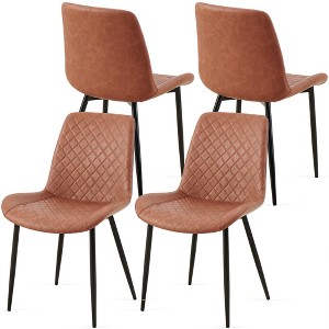 NicBex Faux Leather Dining Chairs Set of 4,Upholstered Armless Kitchen Chairs with High Back and Metal Legs for Dining Room,Kitchen - 1 of 4