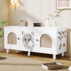 Angel Sar Modern Cat Cabinet with Sisal Scratcher, 3-in-1 Cat Litter Box Enclosure & Cream White Side Table, Multi-Functional Pet Furniture - 2 of 4