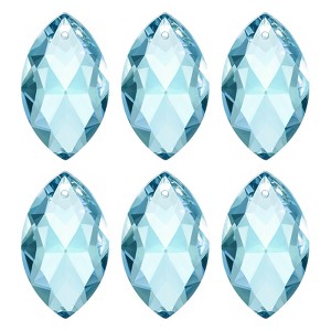 Unique Bargains K9 Crystal DIY Grid Chandelier Oval Pendant beads 1.5" 6 Pcs - 1 of 4